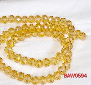 Manik kristal austria rondelle facet warna light ochre
