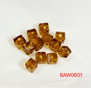 Manik kristal austria kotak 6 mm warna ochre clear