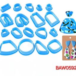 Alat pemotong clay 18 bentuk warna biru
