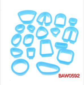 Alat pemotong clay 18 bentuk warna biru