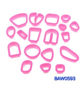 Alat pemotong clay 18 bentuk warna pink