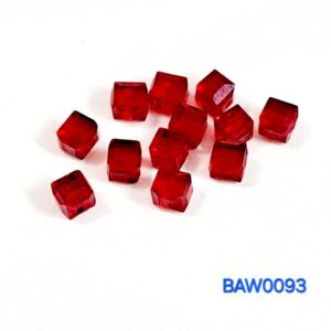 Manik-manik kristal austria kotak 6 mm warna dark red