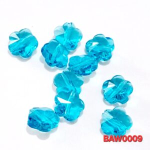 Manik-manik kaca bunga plum 10 mm warna blue lake