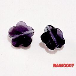 Manik-manik kaca bunga plum 10 mm warna purple clear