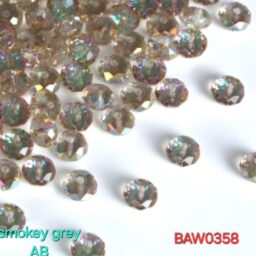 Manik-manik kristal austria rondelle 8 mm warna smokey clear AB