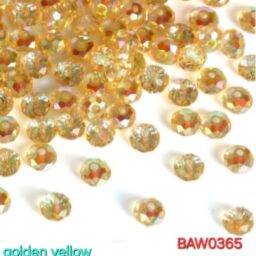 Manik-manik kristal austria bentuk rondelle 8 mm warna golden yellow isi 12 pcs (BAW0365)