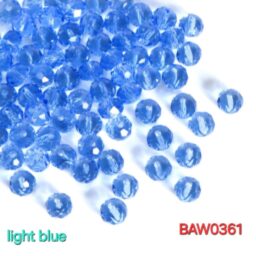 Manik-manik kristal austria rondelle 8 mm warna light blue clear