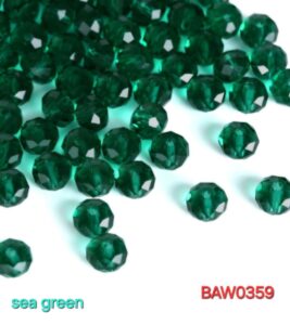 Manik-manik kristal austria rondelle 8 mm warna sea green clear
