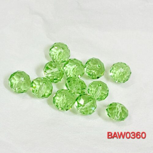 Manik-manik kristal austria rondelle 8 mm warna light green clear