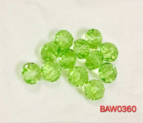 Manik-manik kristal austria rondelle 8 mm warna light green clear