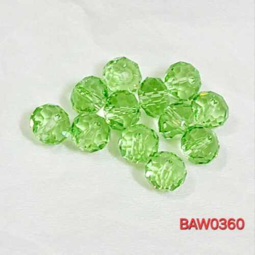 Manik-manik kristal austria rondelle 8 mm warna light green clear