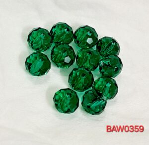 Manik-manik kristal austria rondelle 8 mm warna sea green clear