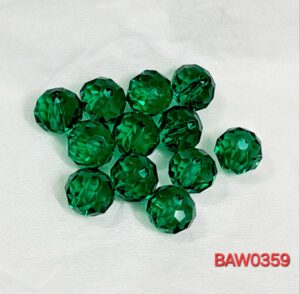 Manik-manik kristal austria rondelle facet 8 mm warna sea green clear