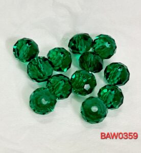 Manik-manik kristal austria rondelle 8 mm warna sea green clear