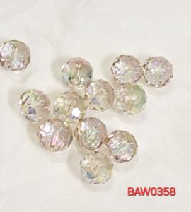 Manik-manik kristal austria rondelle 8 mm warna smokey clear AB