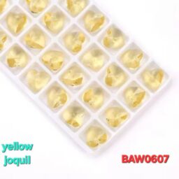 Manik-manik kristal austria bentuk hati 14 mm warna yellow joquil
