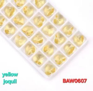 Manik-manik kristal austria bentuk hati 14 mm warna yellow joquil