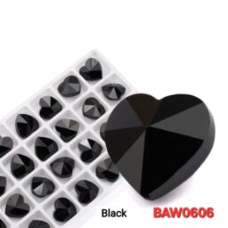 Manik-manik kristal austria bentuk hati 14 mm warna black solid