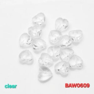 Manik-manik kristal austria bentuk hati 14 mm warna clear
