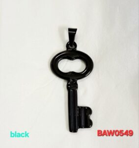 Liontin bentuk kunci kuno stainless steel 304 hitam