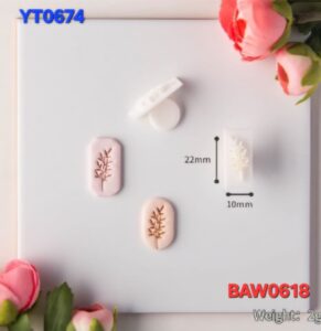 Cetakan clay tekan bentuk daun YT0674