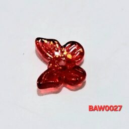 Manik-manik kaca kupu-kupu 10 mm warna red glitter gold