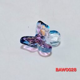Manik-manik kaca kupu-kupu 10 mm warna blue-violet glitter gold