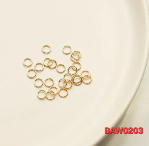Opened jump ring stainless steel diameter 4 mm warna gold