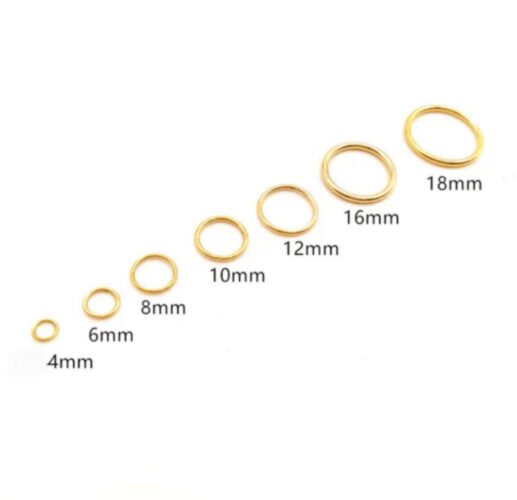 Ukuran Opened jump ring warna gold