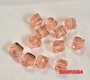 Manik-manik kristal austria bentuk kotak facet 6mm warna salem clear