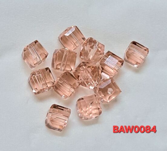 Manik-manik kristal austria bentuk kotak facet 6mm warna salem clear