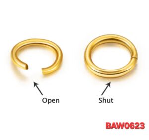 Open-End Jump Ring Stainless steel diameter 5 mm warna gold