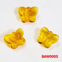 Manik-manik kristal austria bentuk kupu-kupu 14 mm warna orange ochre isi 28 pcs (BAW0003)