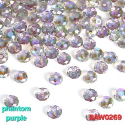Manik-manik kristal austria rondelle 8 mm warna phantom purple