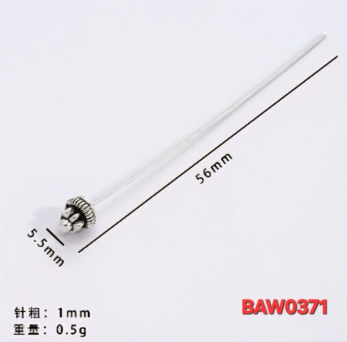 Headpin Kepala antik silver 5,5 mm
