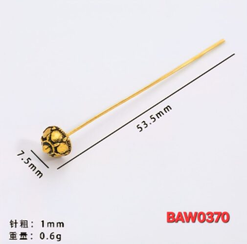 Headpin Kepala antik gold 7,5 mm