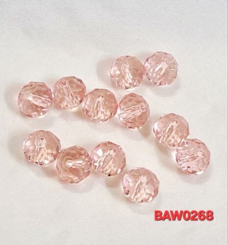 Manik-manik kristal austria rondelle facet 8 mm warna pink guas
