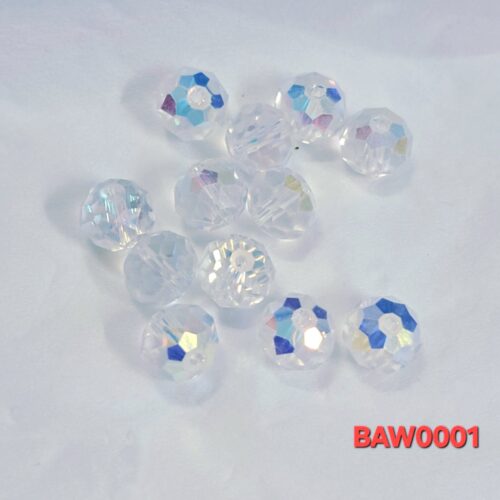 Manik-manik kristal cina rondelle facet 10mm clear AB