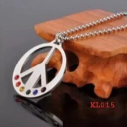 Kalung rantai liontin peace stainless steel 7 chakra