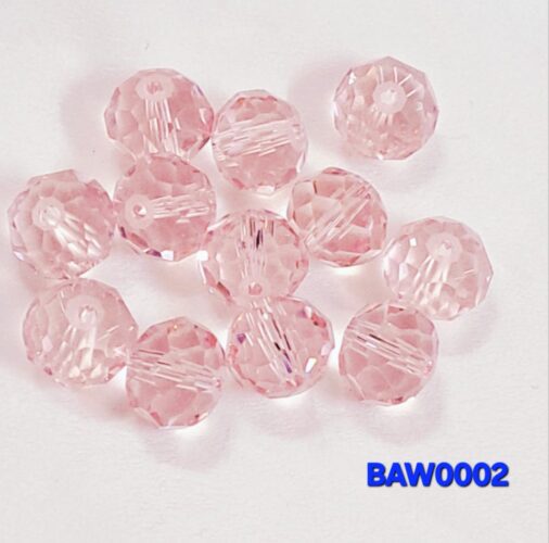 Manik kristal cina rondelle 10 mm light pink