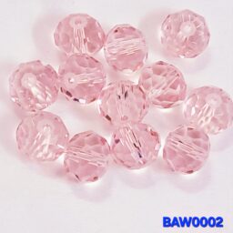 Manik kristal cina rondelle 10mm facet light pink