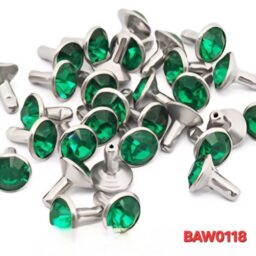 Rivet 8 mm acrylic rhinestone emerald green