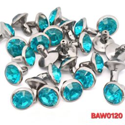 Rivet 8 mm acrylic rhinestone warna aquamarine