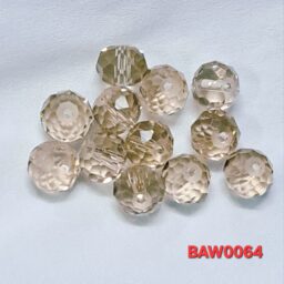 Manik kristal cina rondelle facet 10 mm cream clear