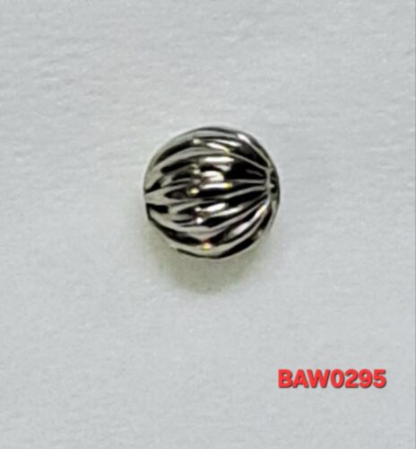 Manik logam bulat 4 mm bulat alur garis