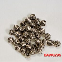 Manik logam bulat 4 mm bulat alur garis