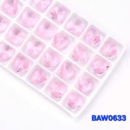 Manik-manik kristal austria hati 14 mm warna pink clear 28 pcs
