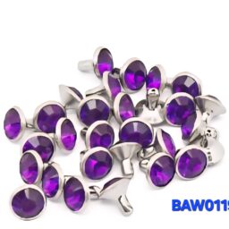 Rivet 8 mm acrylic rhinestone purple