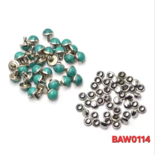 Rivet 8 mm acrylic motif turquoise stone warna sea green