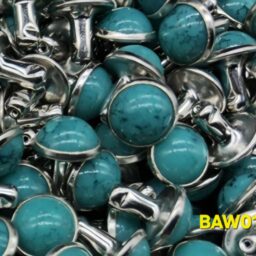 Rivet 8 mm acrylic motif turquoise stone warna sea green